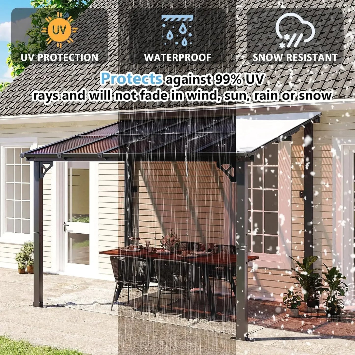 8' x 10' Gazebo for Patio, with Sloped Roof