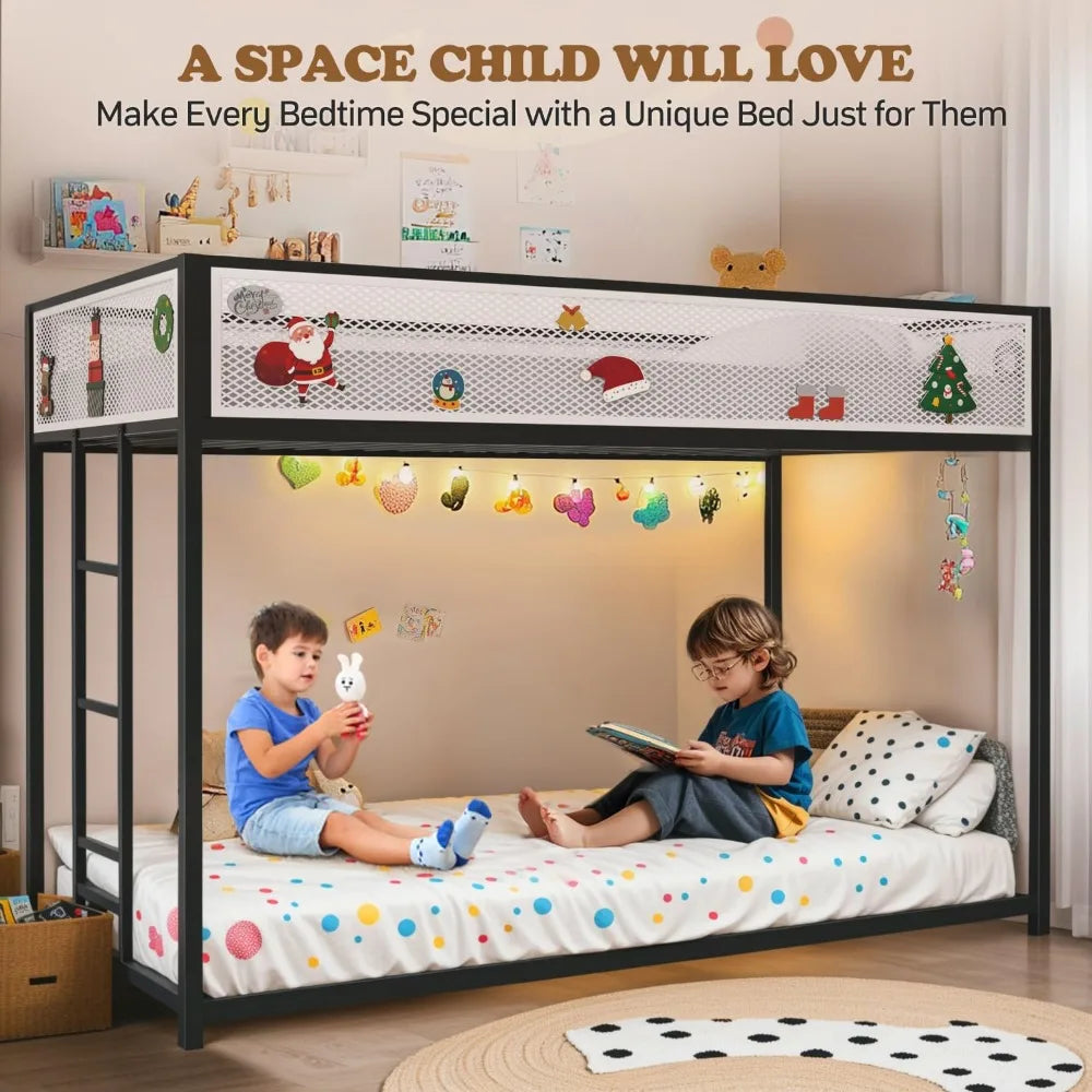 twin-over-twin bunk beds for kids