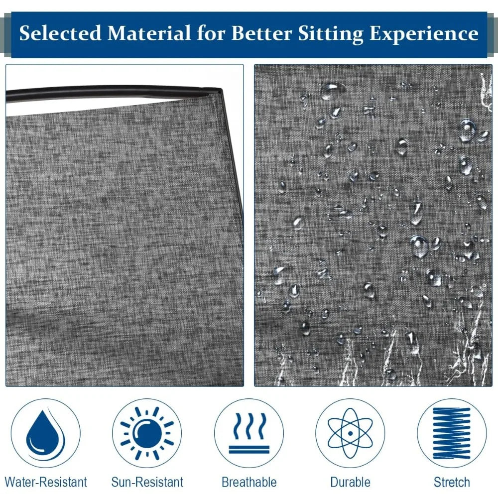 Double Bench Glider with Metal Frame and Tempered Glass Table