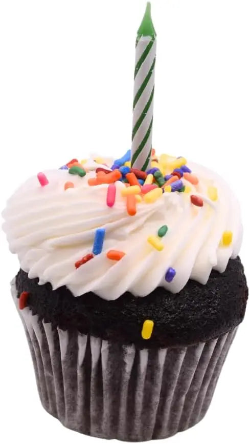 Oasis Supply Candy Stripe Birthday Candles, 2.5-Inch, Green