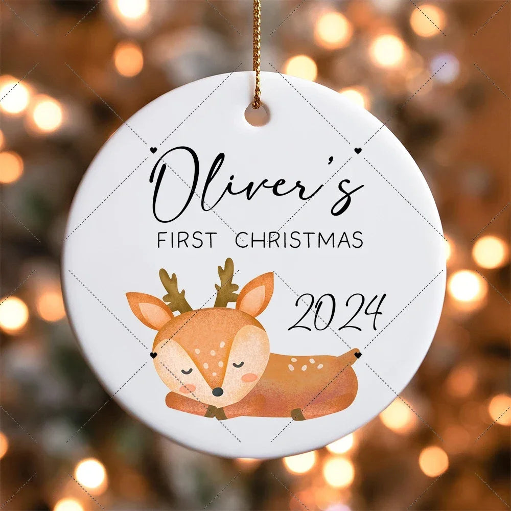First Christmas Baby Ornament Gift Personalized