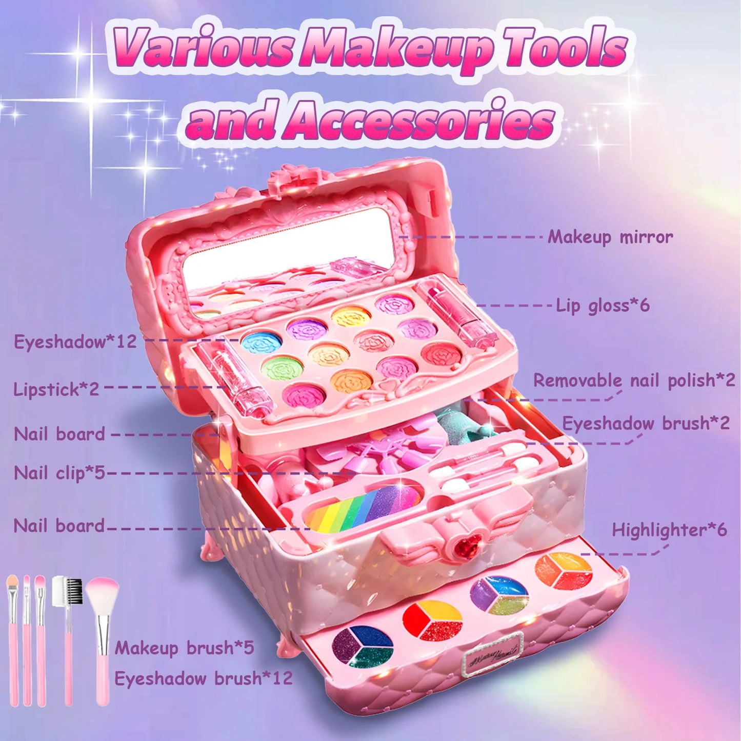 Kids Multi-Layer Foldable Makeup Set