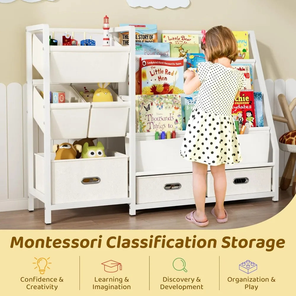 3 Tier Kids Bookshelf and Toy Storage Organizer