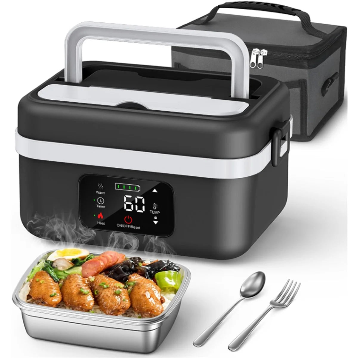 Rechargeable Timer Automatic Heating Lunch Box