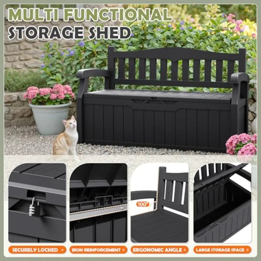 75 Gallon Lockable Outdoor Storage Bench