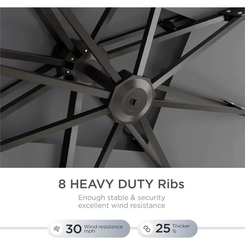 10' X 13' Patio Rectangle Offset Cantilever Umbrella