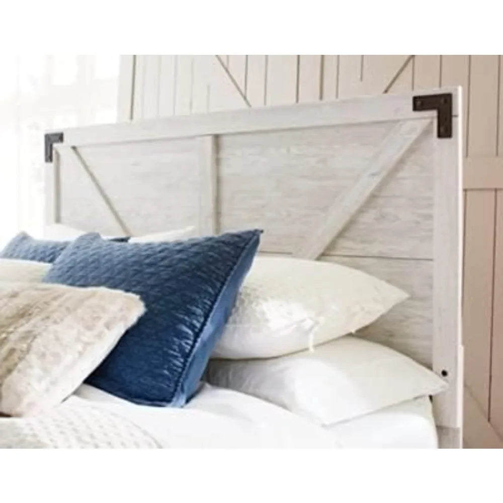 Queen Farmhouse Headboard, , Whitewash