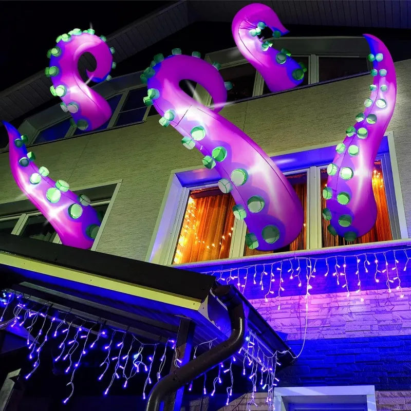 5 Pcs 5 ft Halloween Inflatable Lighted Giant Octopus Tentacle