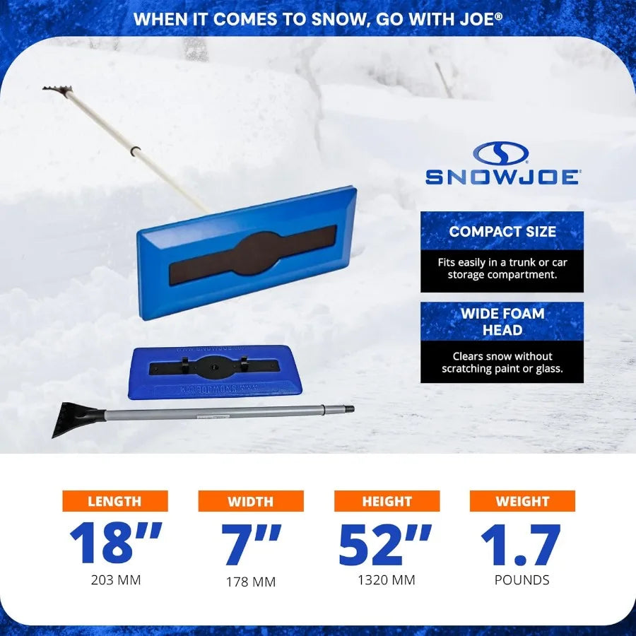 18 Telescoping Snow Broom Ice Scraper for Car Windows