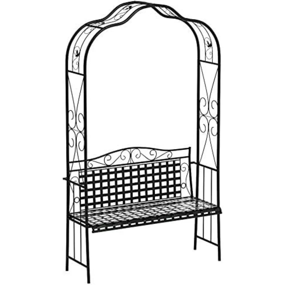 IRON PATIO ARBOR BENCH in ANTIQUE BLACK