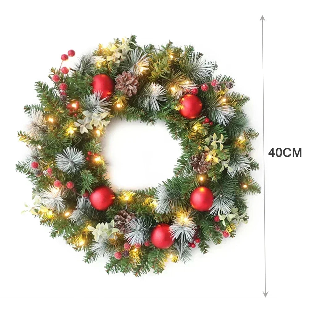 Artificial Led Christmas Wreath for Front Door/Wall