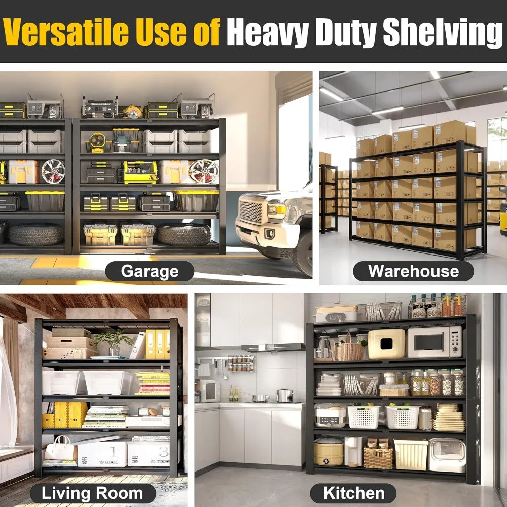 47W x 18D x 72H Metal Heavy Duty Adjustable 5 Tier Wire Shelving