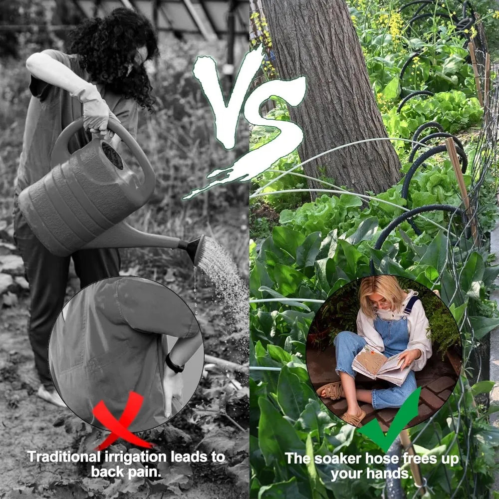 Flexible 75-Foot Soaker Hose System with 50-Foot Garden Hose