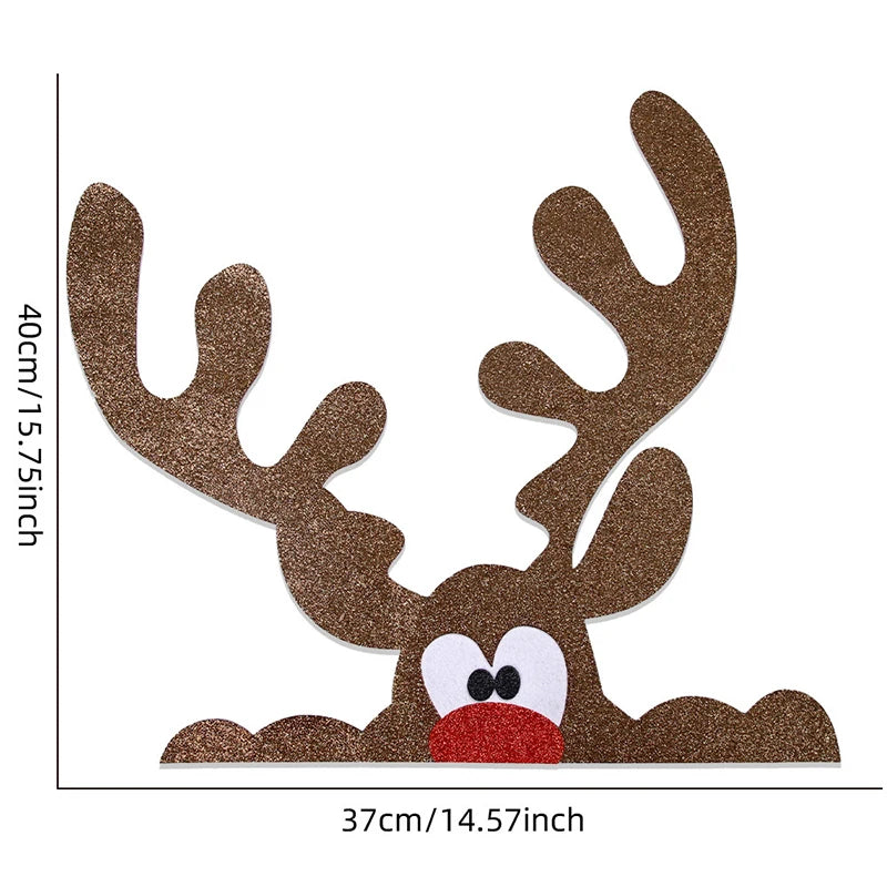 Christmas Door Stickers Decor Large Snowman Reindeer Santa Stickers