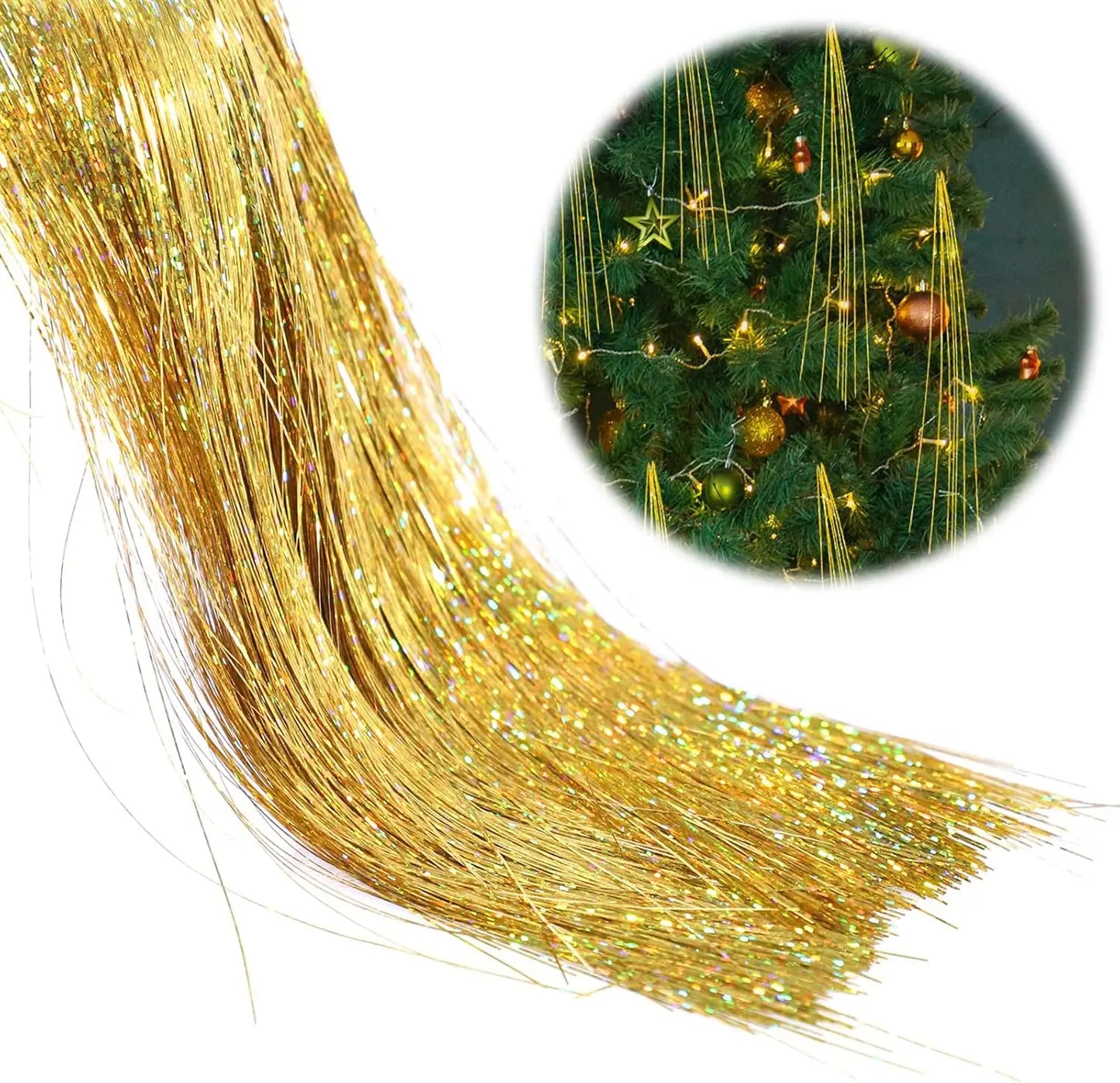 3000 Strands Icicles Iridescent Tinsel Foil Fringe Garland