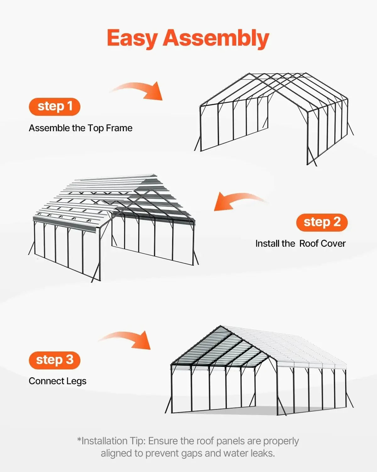 20x24 ft Heavy Duty Metal Carport