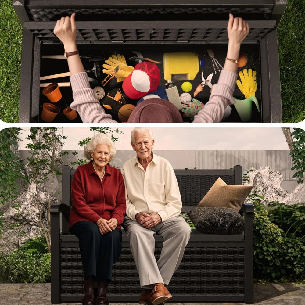 80 Gallon Storage Bench Waterproof and Lockable,Deck Box