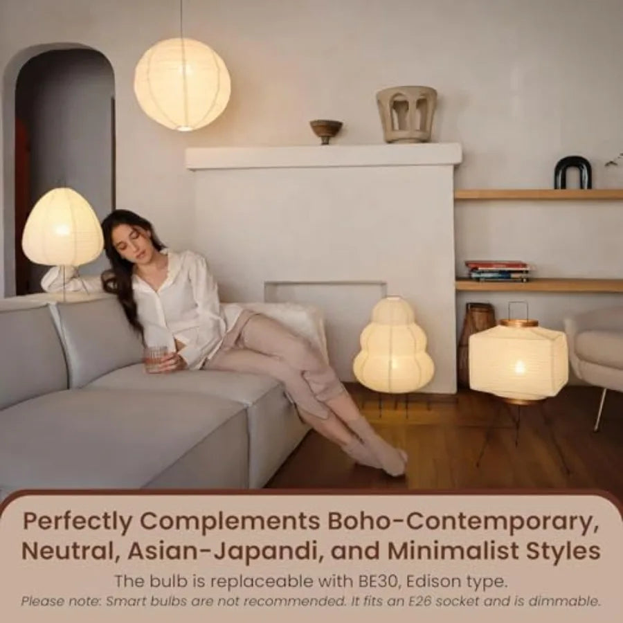 Japanese Paper Floor Lamp • Rice Paper Lantern Lamp