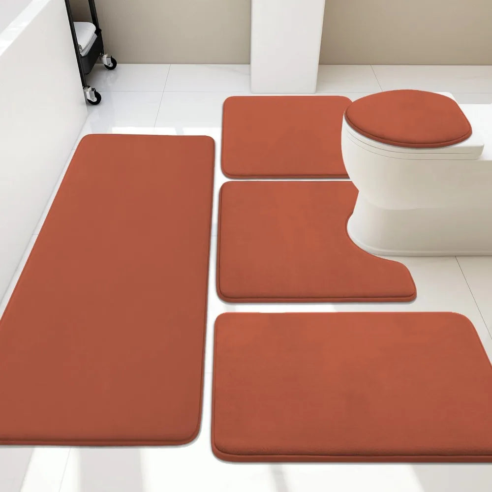 bathroom rug sets 3 piece, memory foam bath mat