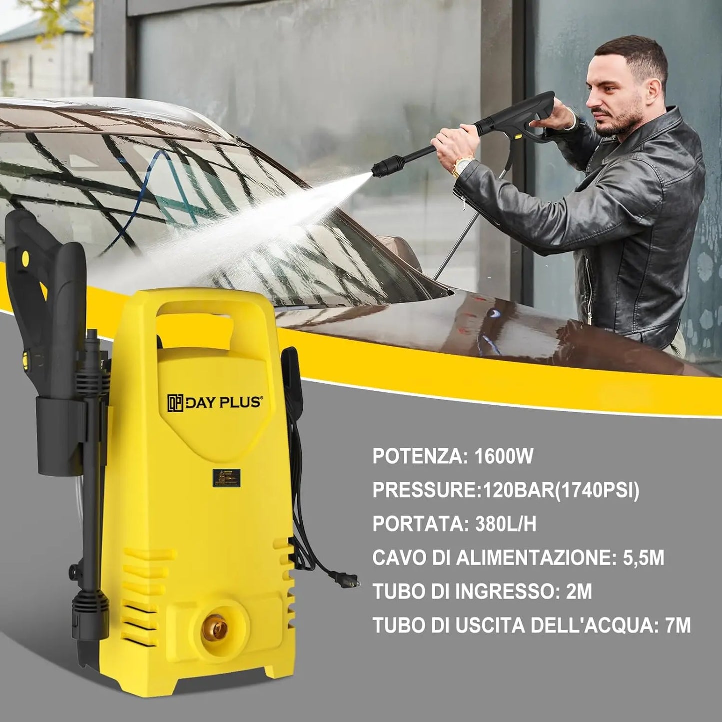 Electric High Pressure Washer 1600W,120bar,380l/h