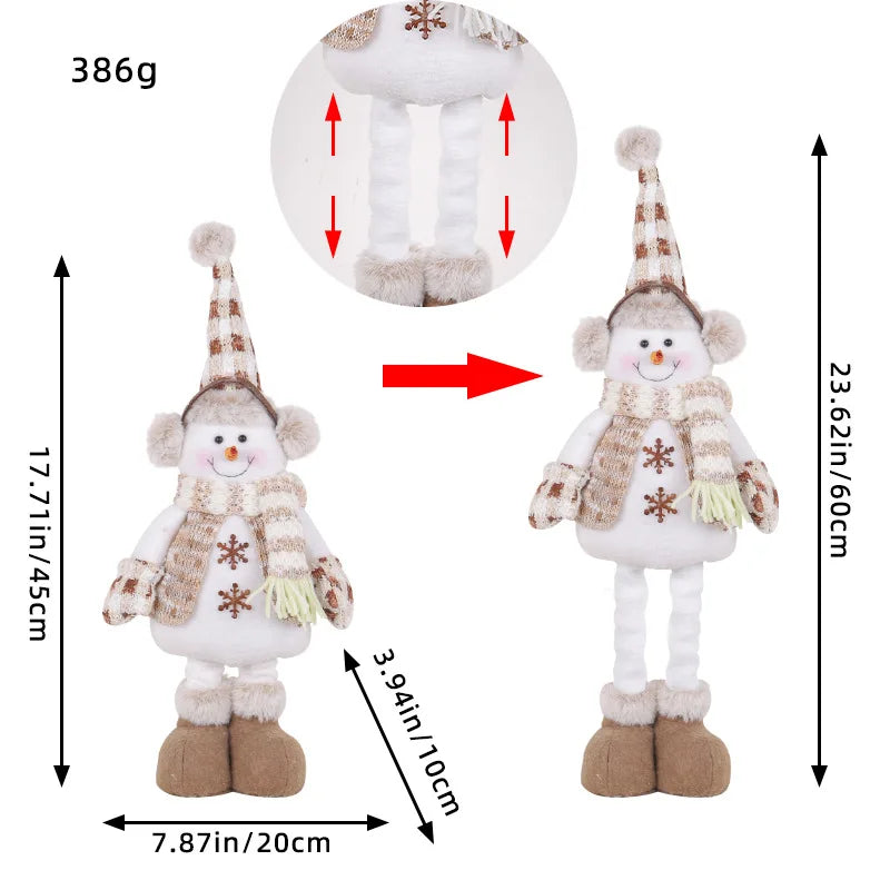 Christmas Snowman Stretch Doll Creative Knitted Elk Doll Christmas Window Decoration Ornament Home Festival Party Decor Ornament