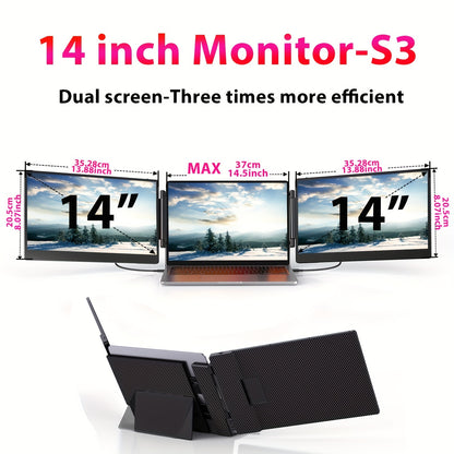 Portable Display 15.6 Inch With IPS 120%SGBR Color Gamut Dual Screen Laptop Expansion Screen