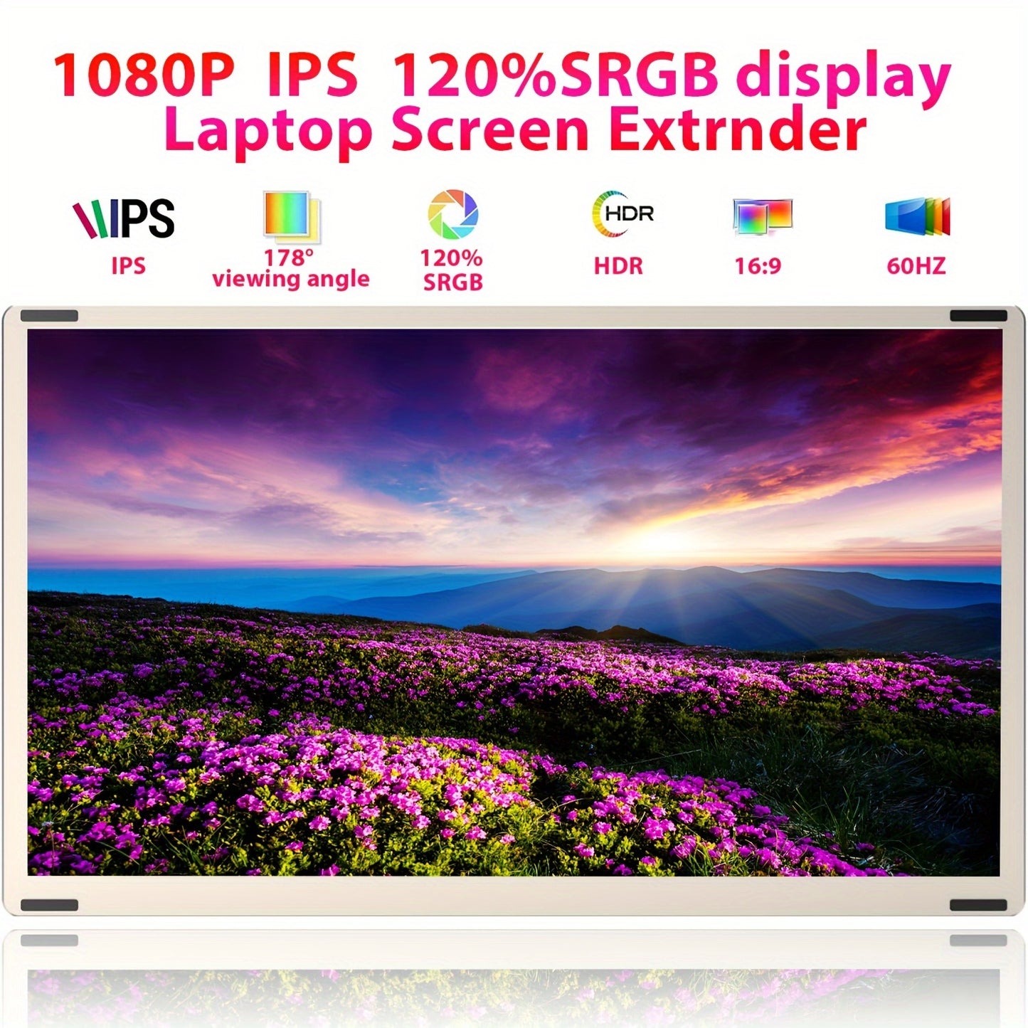 Portable Display 15.6 Inch With IPS 120%SGBR Color Gamut Dual Screen Laptop Expansion Screen
