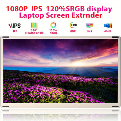 Portable Display 15.6 Inch With IPS 120%SGBR Color Gamut Dual Screen Laptop Expansion Screen
