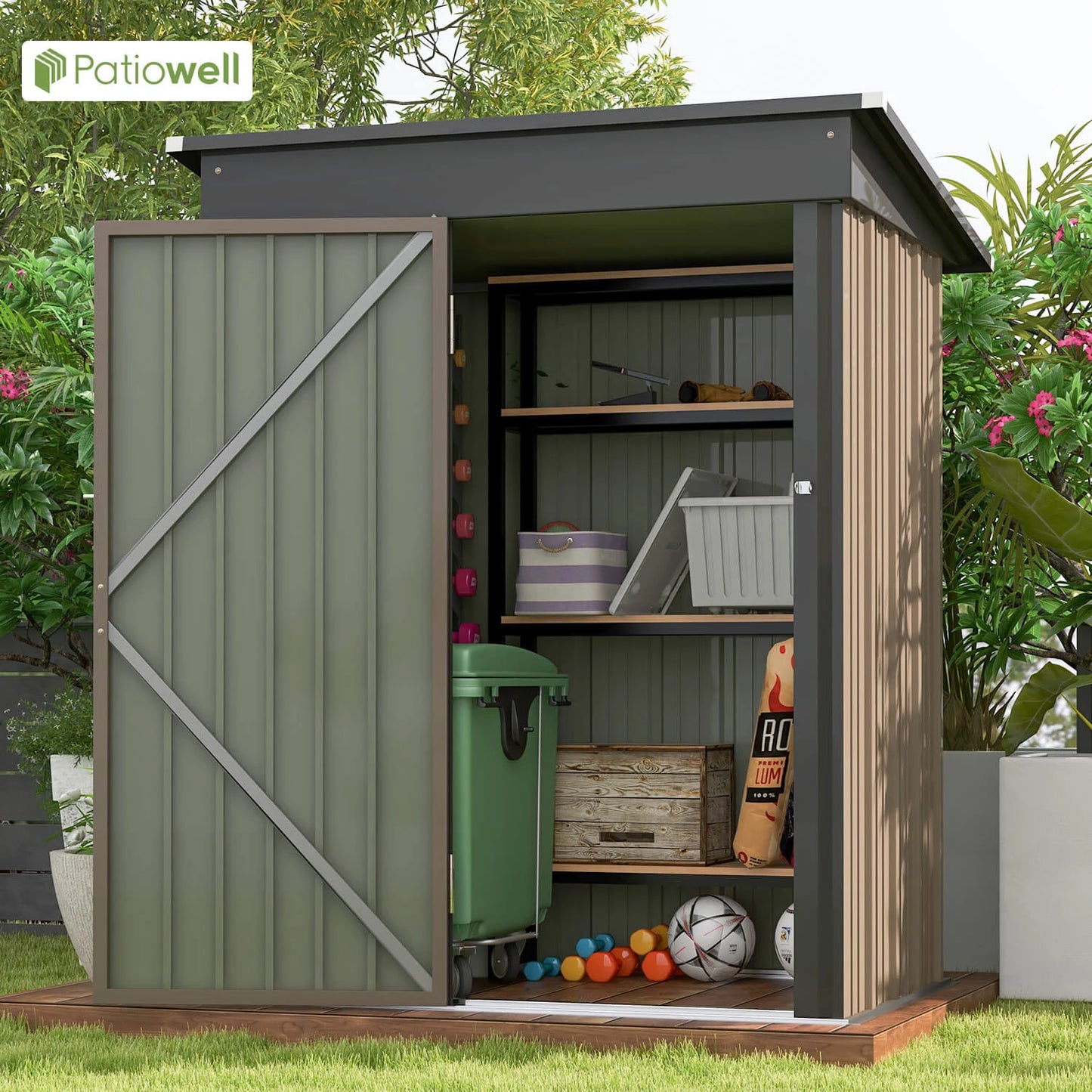 5x3 FT Outdoor Storage Shed, Tool Shed