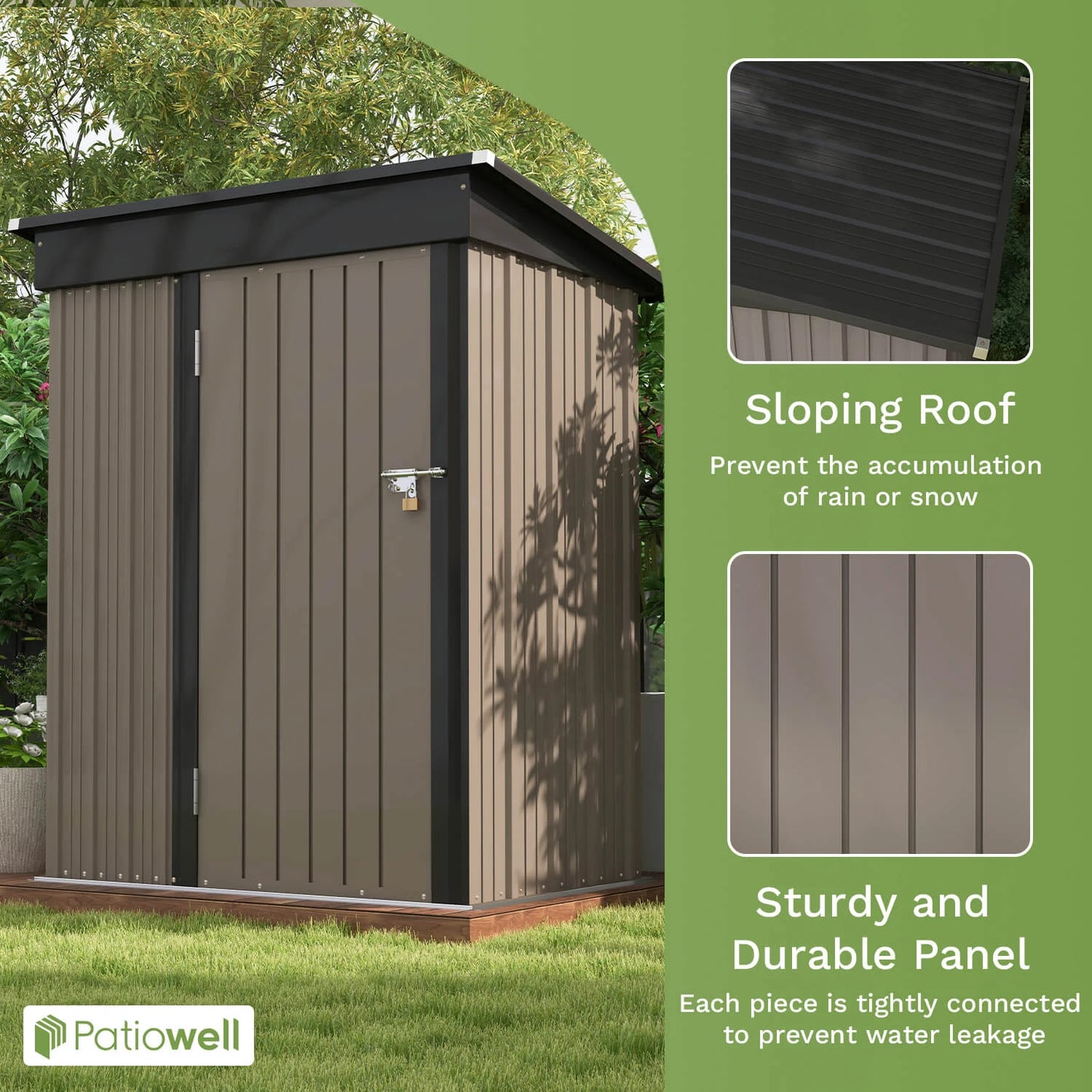 5x3 FT Outdoor Storage Shed, Tool Shed