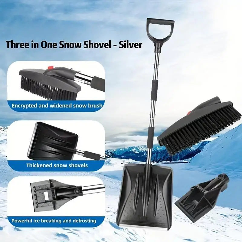 3/5/6pcs Car Snow Shovel Set Telescopic Rotating Ice Scraper
