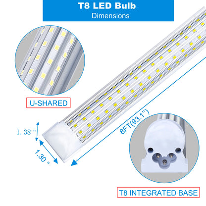 U-Shaped 2ft 3ft 4ft 5ft 6ft 8ft Cooler Door Led Tubes T8 Integrated 4 Sides Lights 85-265V bulbs