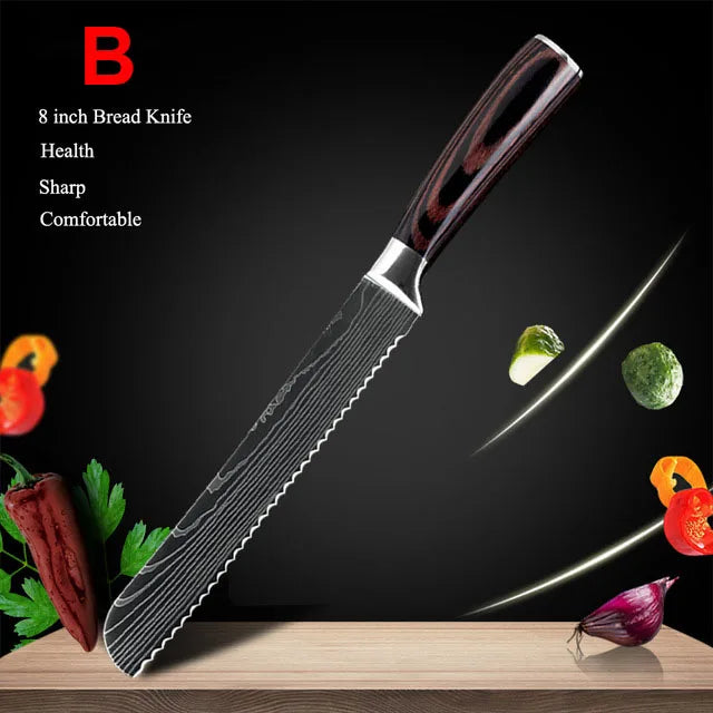 7CR17 Japanese Kitchen Knives Set