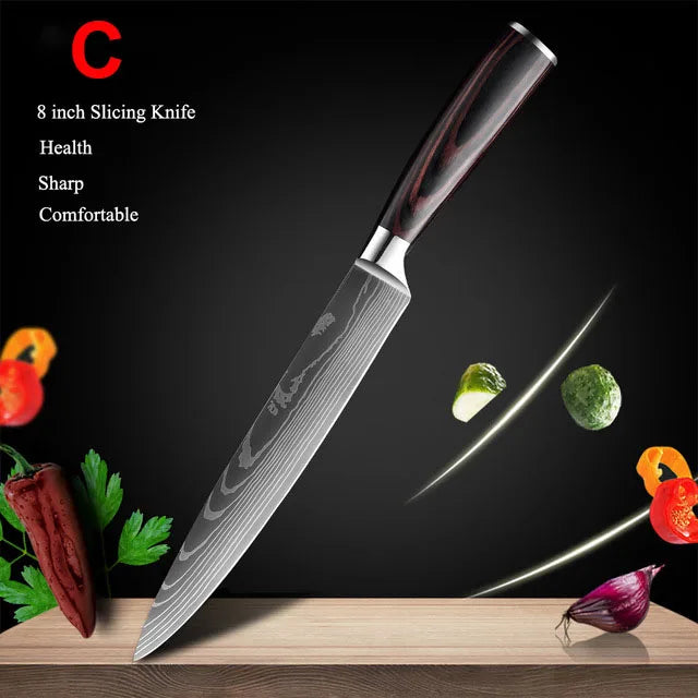7CR17 Japanese Kitchen Knives Set