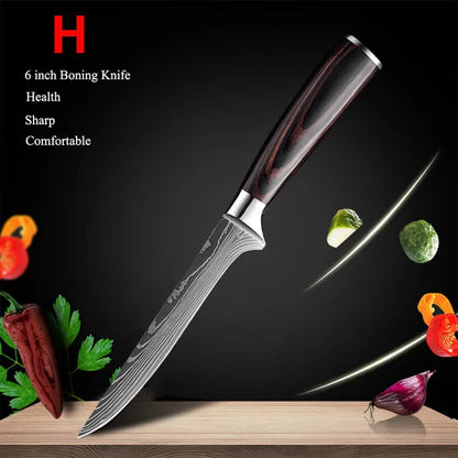 7CR17 Japanese Kitchen Knives Set