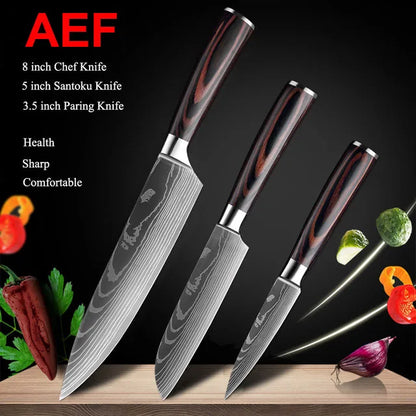7CR17 Japanese Kitchen Knives Set
