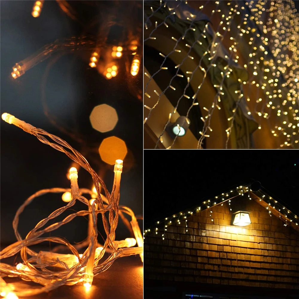 Outdoor LED Curtain Icicle String Light Street Garland