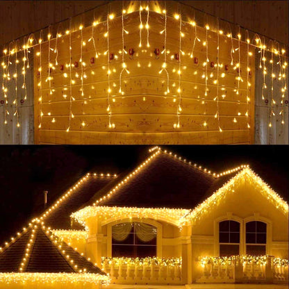 Outdoor LED Curtain Icicle String Light Street Garland