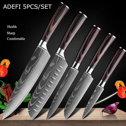 7CR17 Japanese Kitchen Knives Set