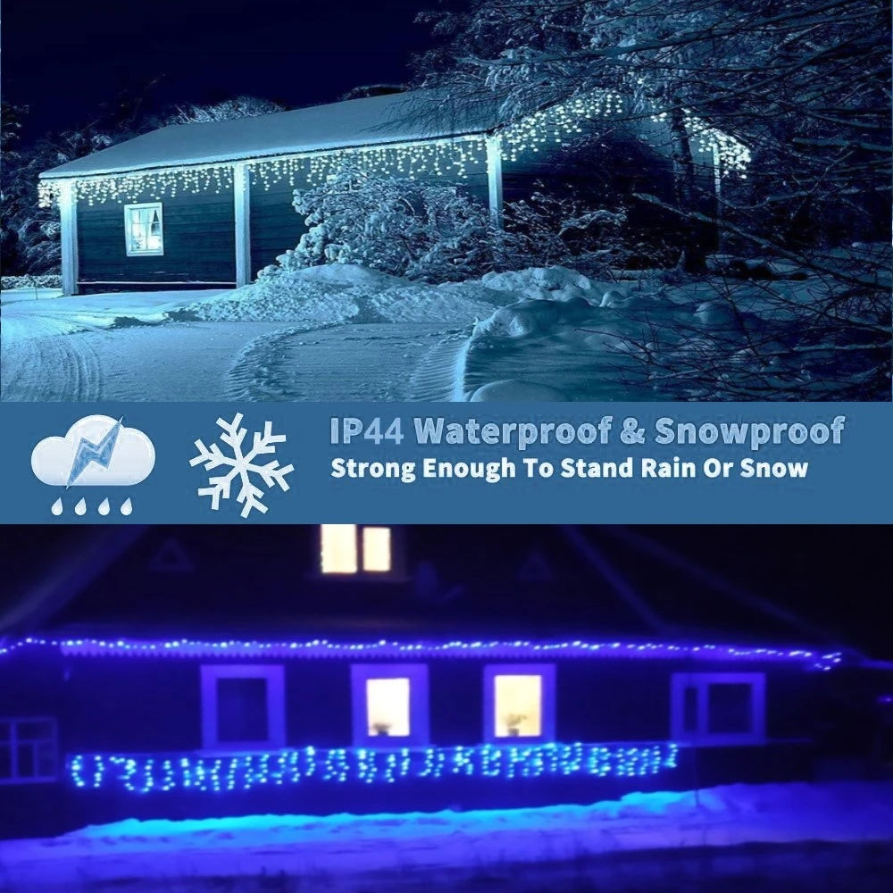 Outdoor LED Curtain Icicle String Light Street Garland