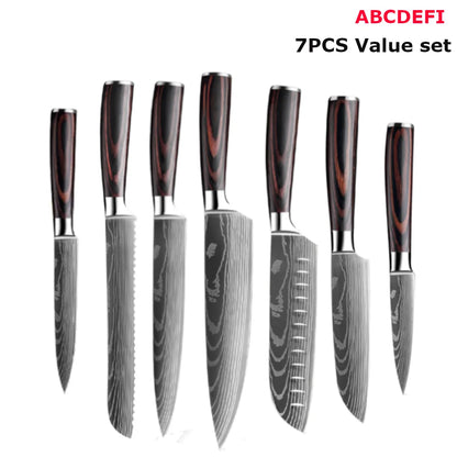 7CR17 Japanese Kitchen Knives Set