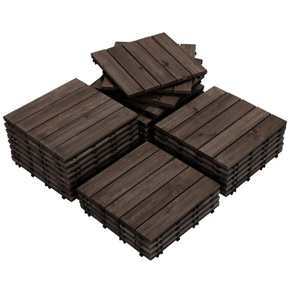 27PCS Interlocking Patio Deck Tiles Outdoor Flooring