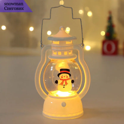 Portable LED Christmas Santa Claus Snowman Lanterns