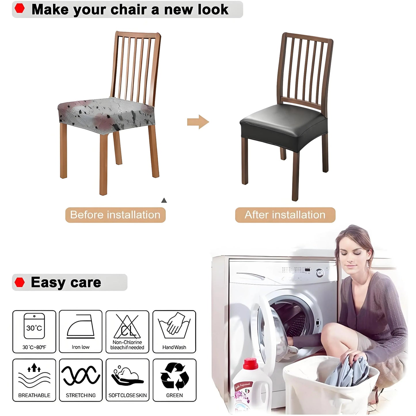 4-Pack Waterproof Chair Protectors -