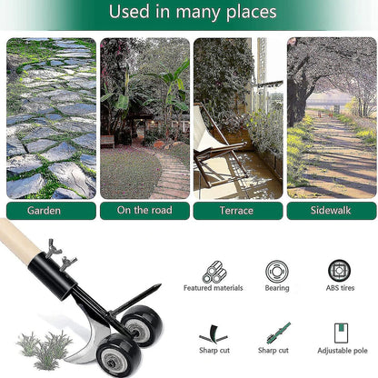 1pcs Stand-Up Manual Weed Puller with Wheels