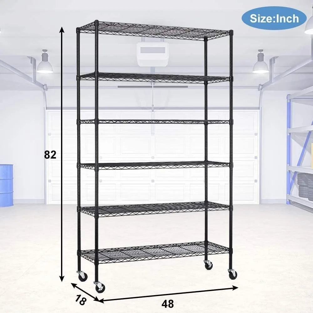 18x48x72 Inch Commercial Wire Shelving Unit with Wheels
