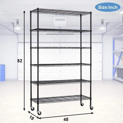 18x48x72 Inch Commercial Wire Shelving Unit with Wheels