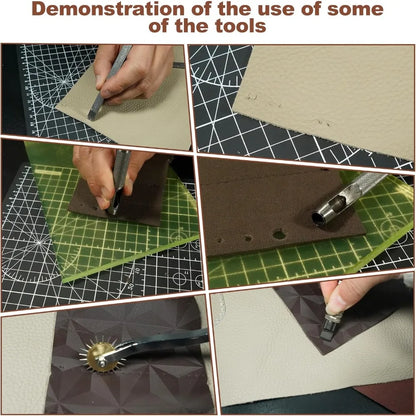 DIY Leatherworking Craft Kit: 588 Pieces with 52 Stamps, 15 Wax Threads,