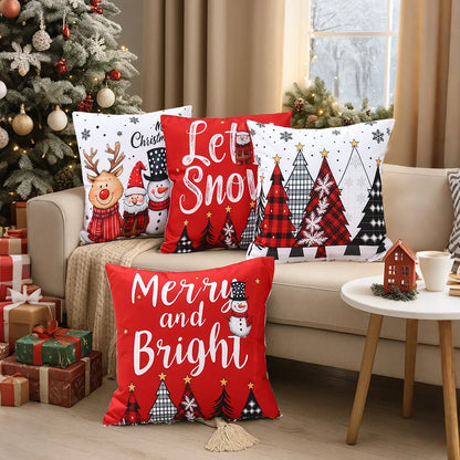 4pcs Merry Christmas Cushion Cover