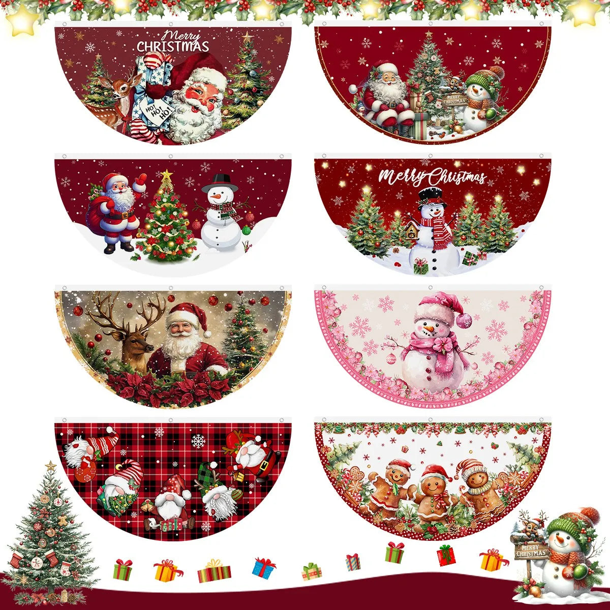 Christmas Outdoor Fan-shaped Flag Banner